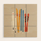Ski Illustration Wood Wall Art Gallery Image 1