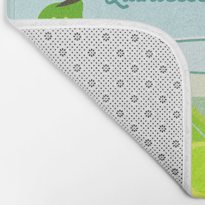 Gin and Tonic Retro Cocktail - Aqua blue green Bath Mat Gallery Image 2