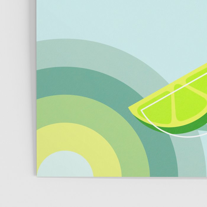 Gin and Tonic Retro Cocktail - Aqua blue green Poster Gallery Image 3