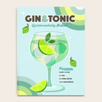 Gin and Tonic Retro Cocktail - Aqua blue green Notebook Gallery Image 4