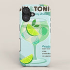 Gin and Tonic Retro Cocktail - Aqua blue green iPhone Case Gallery Image 1