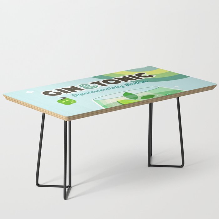 Gin and Tonic Retro Cocktail - Aqua blue green Coffee Table Gallery Image 1