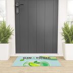 Gin and Tonic Retro Cocktail - Aqua blue green Welcome Mat Gallery Image 3