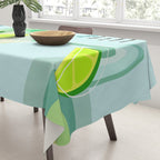Gin and Tonic Retro Cocktail - Aqua blue green Tablecloth Gallery Image 3