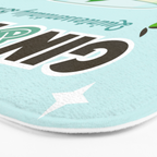 Gin and Tonic Retro Cocktail - Aqua blue green Bath Mat Gallery Image 3