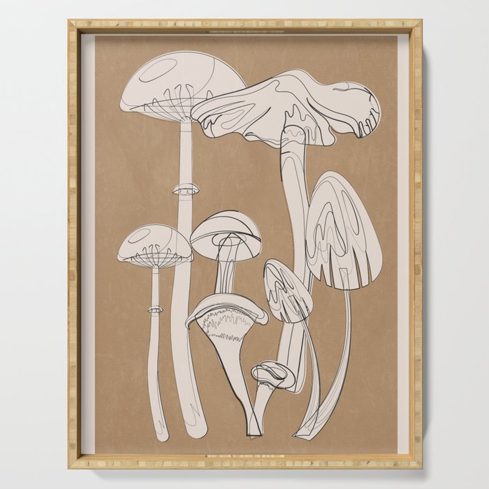 Abstract Mushrooms 13 Serving Tray Gallery Image 1