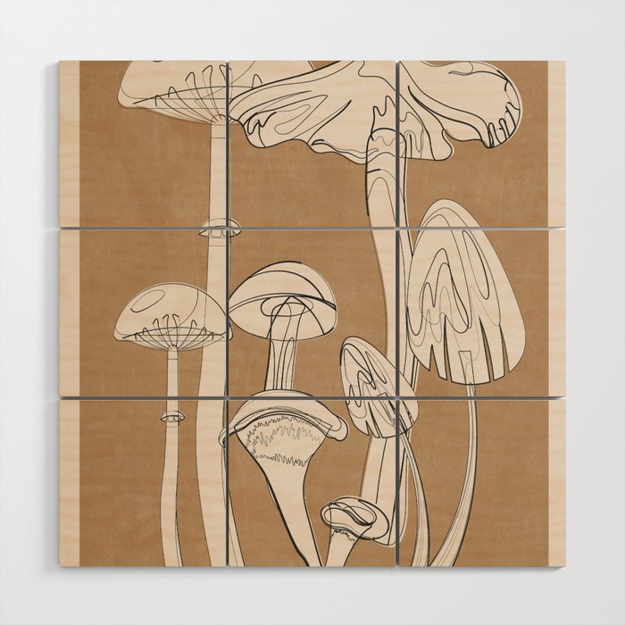 Abstract Mushrooms 13 Wood Wall Art Gallery Image 1