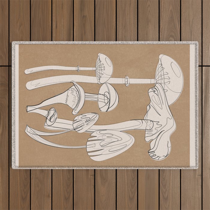 Abstract Mushrooms 13 Outdoor Rug Gallery Image 1