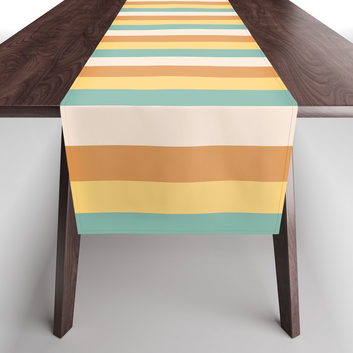 Mixed Stripes Pattern VII Retro Summer Table Runner Gallery Image 1