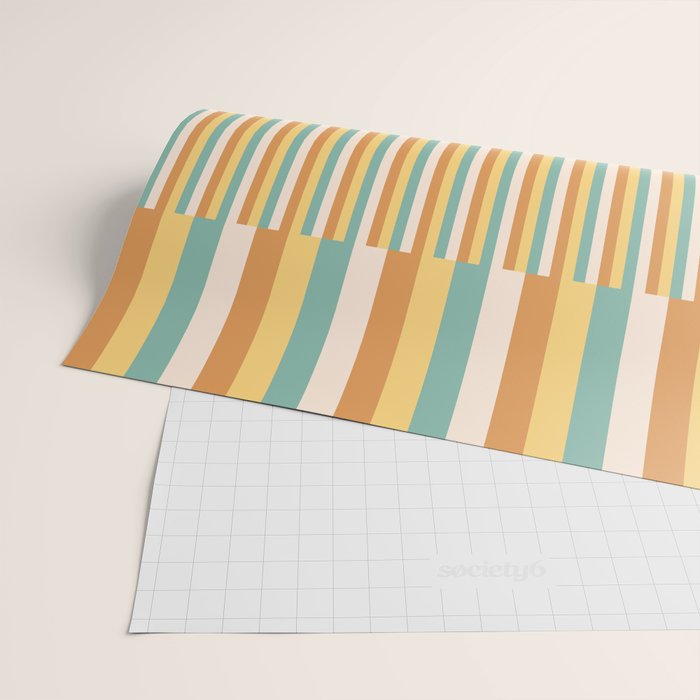Mixed Stripes Pattern VII Retro Summer Wrapping Paper Gallery Image 2