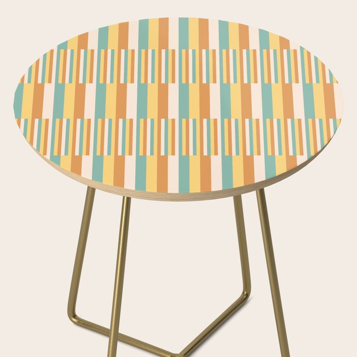 Mixed Stripes Pattern VII Retro Summer Side Table Gallery Image 2