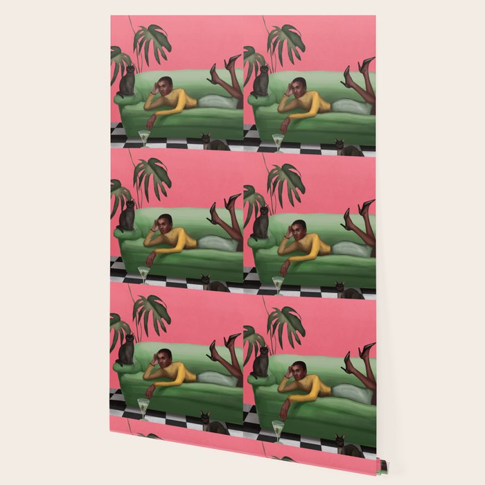 Martini and Monstera Wallpaper Gallery Image 2
