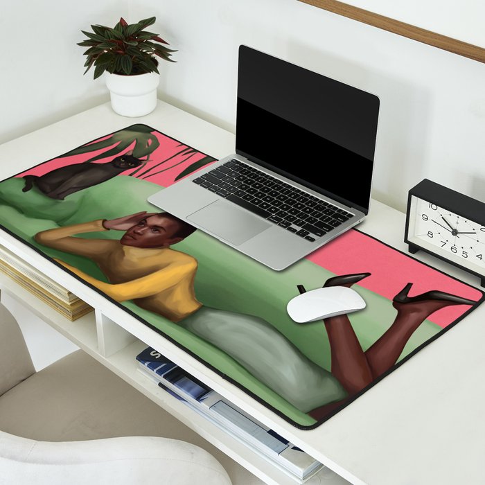 Martini and Monstera Desk Mat Gallery Image 2
