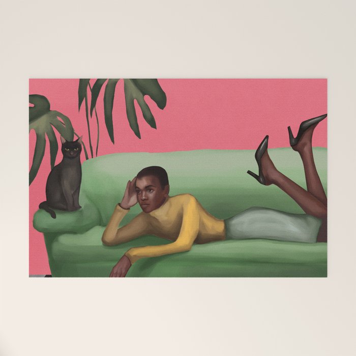 Martini and Monstera Welcome Mat Gallery Image 1