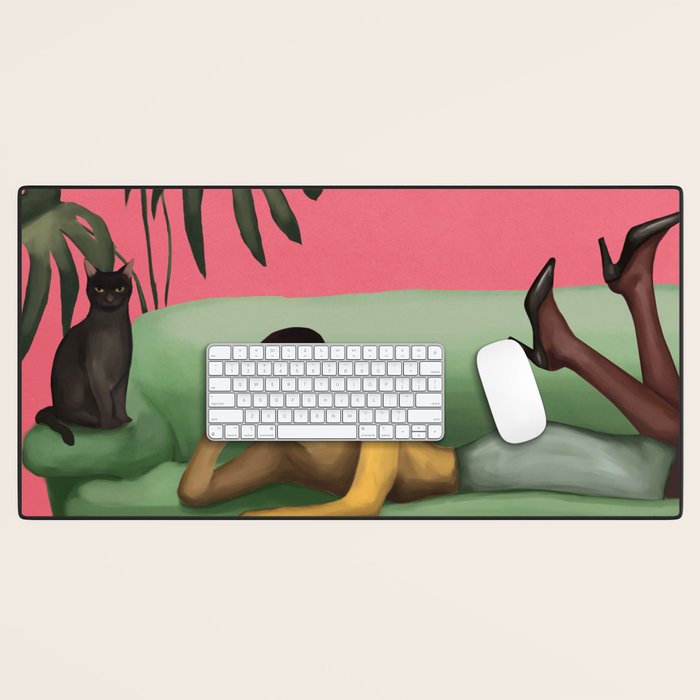 Martini and Monstera Desk Mat Gallery Image 1