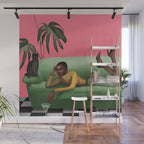 Martini and Monstera Wall Mural Gallery Image 1