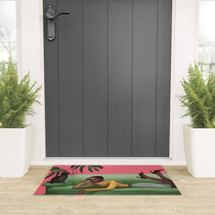 Martini and Monstera Welcome Mat Gallery Image 3