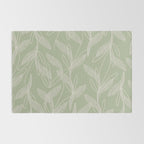 Retro Botanical Pattern Sage Green Rug Gallery Image 2