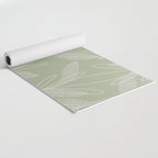 Retro Botanical Pattern Sage Green Yoga Mat Gallery Image 2