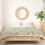 Retro Botanical Pattern Sage Green Duvet Cover Gallery Image 3