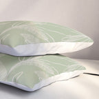 Retro Botanical Pattern Sage Green Pillow Sham Gallery Image 3