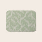 Retro Botanical Pattern Sage Green Bath Mat Gallery Image 1