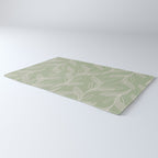 Retro Botanical Pattern Sage Green Rug Gallery Image 3