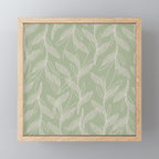 Retro Botanical Pattern Sage Green Mini Art Print Gallery Image 1