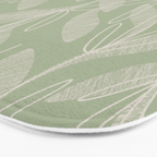 Retro Botanical Pattern Sage Green Bath Mat Gallery Image 3