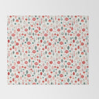 Vintage Christmas baubles white background Throw Blanket Gallery Image 2