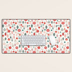 Vintage Christmas baubles white background Desk Mat Gallery Image 1