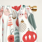Vintage Christmas baubles white background Window Curtain Gallery Image 2