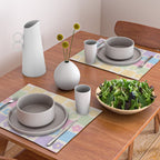 Checkered Flower Power Danish Pastel Rainbow Tones Placemat Gallery Image 2