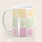 Checkered Flower Power Danish Pastel Rainbow Tones Coffee Mug Gallery Image 3