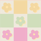 Checkered Flower Power Danish Pastel Rainbow Tones Coffee Mug Gallery Image 2