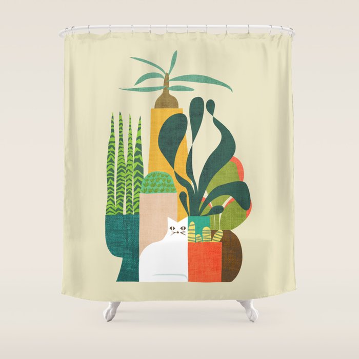 Still life with cat Shower Curtain Gallery Image 1