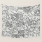 Vintage San Francisco California Travel Stamp Pattern Wall Tapestry Gallery Image 4