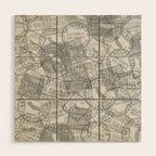 Vintage San Francisco California Travel Stamp Pattern Wood Wall Art Gallery Image 1