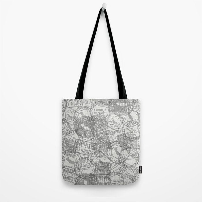 Vintage San Francisco California Travel Stamp Pattern Tote Bag Gallery Image 2
