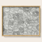 Vintage San Francisco California Travel Stamp Pattern Serving Tray Gallery Image 1