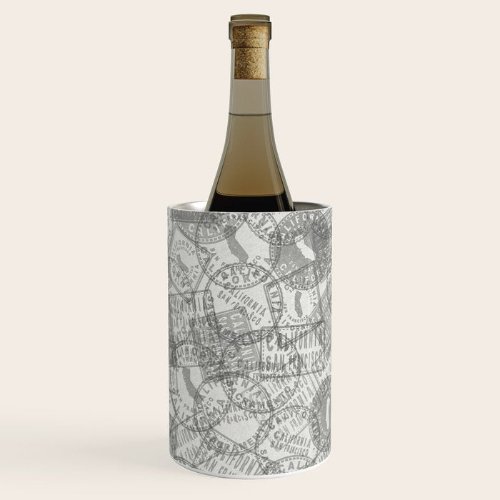 Vintage San Francisco California Travel Stamp Pattern Wine Chiller Gallery Image 3