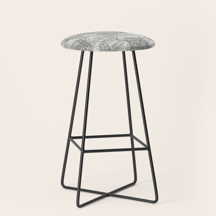 Vintage San Francisco California Travel Stamp Pattern Stool Gallery Image 1