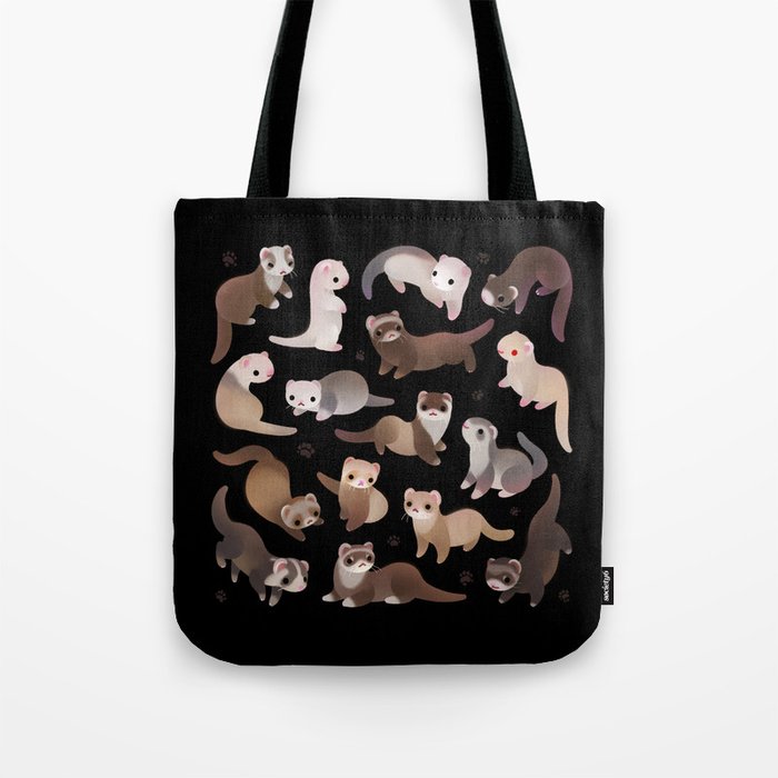 Ferret - dark Tote Bag Gallery Image 1