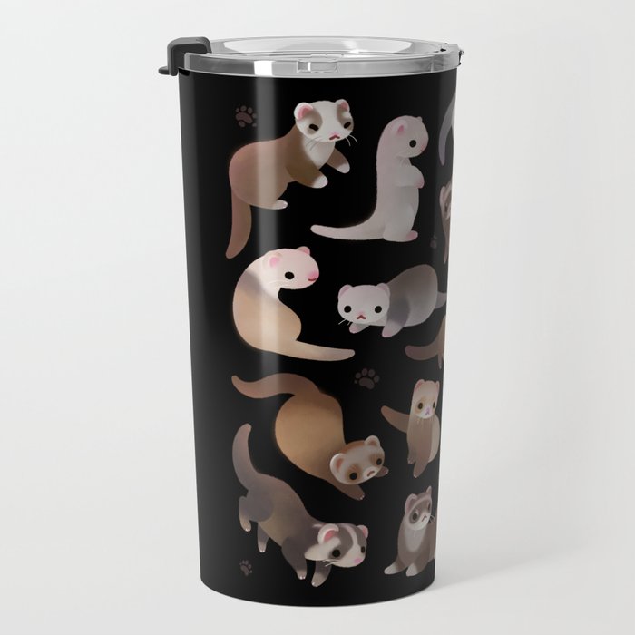 Ferret - dark Travel Mug Gallery Image 3