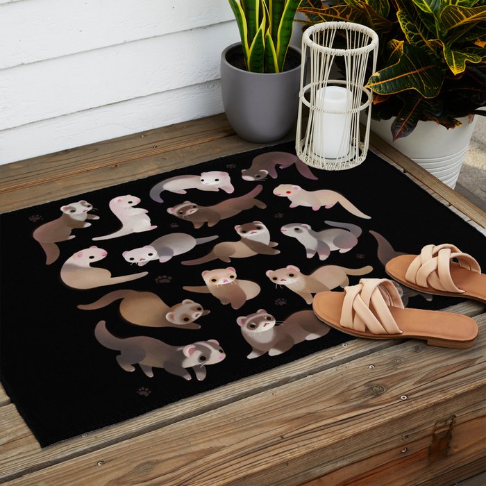 Ferret - dark Outdoor Rug Gallery Image 2