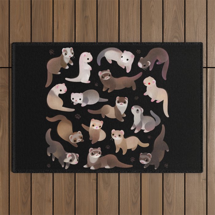 Ferret - dark Outdoor Rug Gallery Image 1