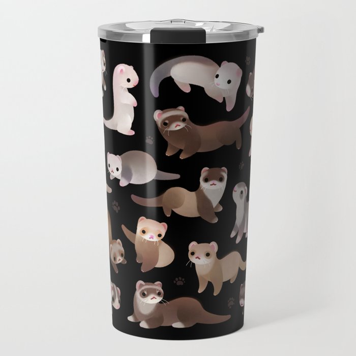 Ferret - dark Travel Mug Gallery Image 1