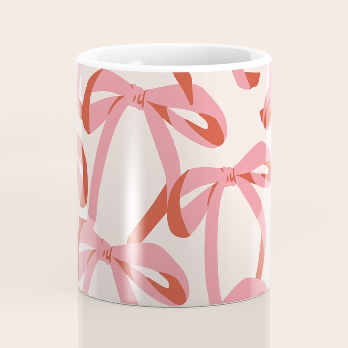 Pink Champagne Coquette Bows Coffee Mug Gallery Image 4