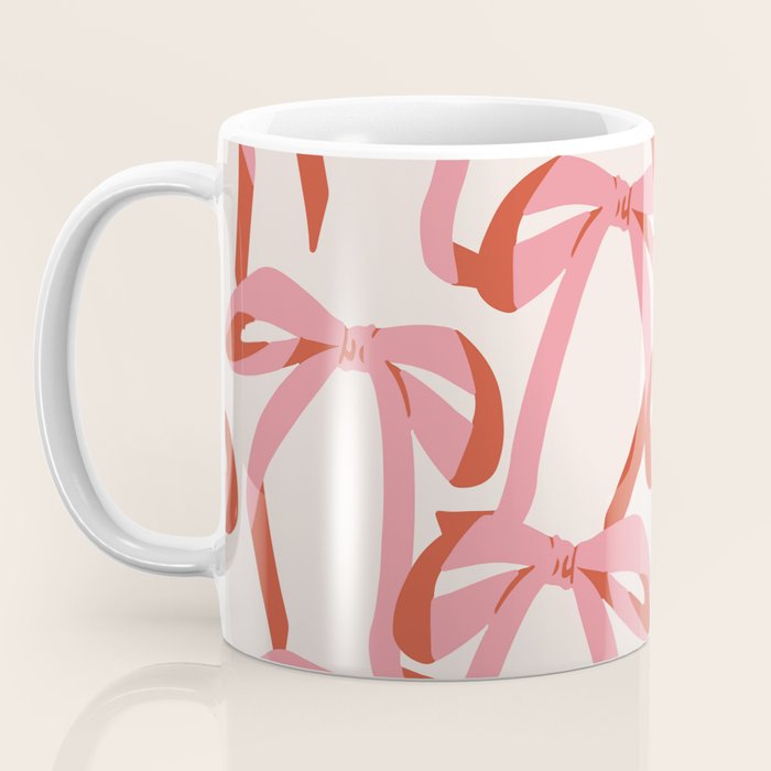 Pink Champagne Coquette Bows Coffee Mug Gallery Image 3