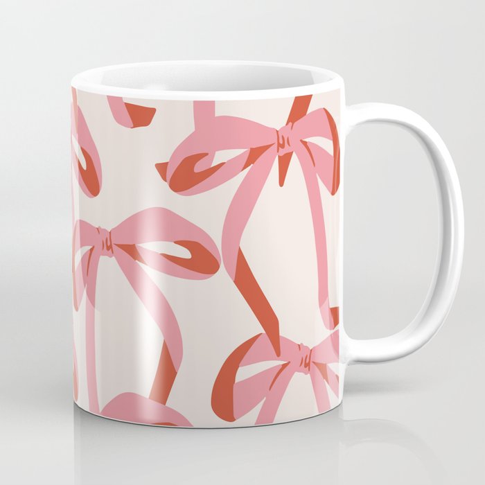 Pink Champagne Coquette Bows Coffee Mug Gallery Image 1